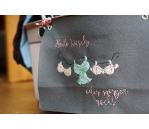 Stickdatei - Wäscheleine mit Spruch